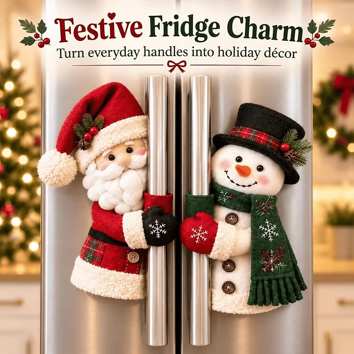 🎅Christmas Handle Covers Set, Plush Santa &Snowman Handle Huggers