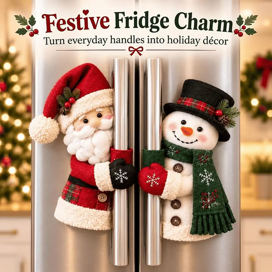 🎅Christmas Handle Covers Set, Plush Santa &Snowman Handle Huggers