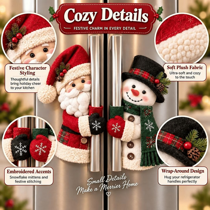 🎅Christmas Handle Covers Set, Plush Santa &Snowman Handle Huggers