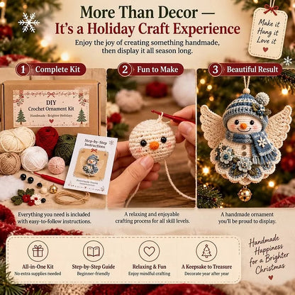 ⛄DIY Crochet Christmas Angel Ornament Kit