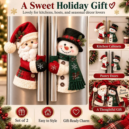 🎅Christmas Handle Covers Set, Plush Santa &Snowman Handle Huggers