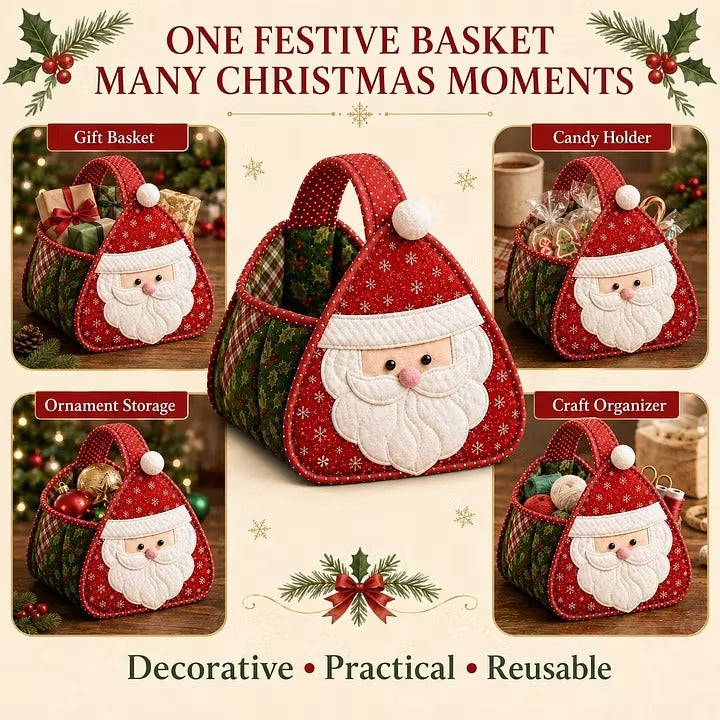 🎄Christmas Character Quilted Carry Basket