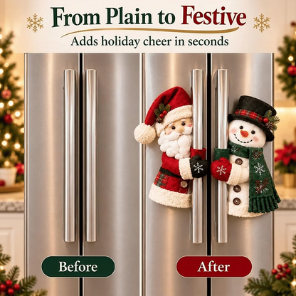 🎅Christmas Handle Covers Set, Plush Santa &Snowman Handle Huggers
