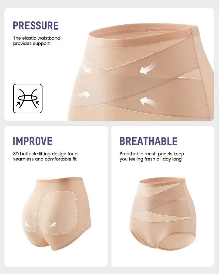 🔥Plus-Size High-Waist Cross Tummy Control Panties