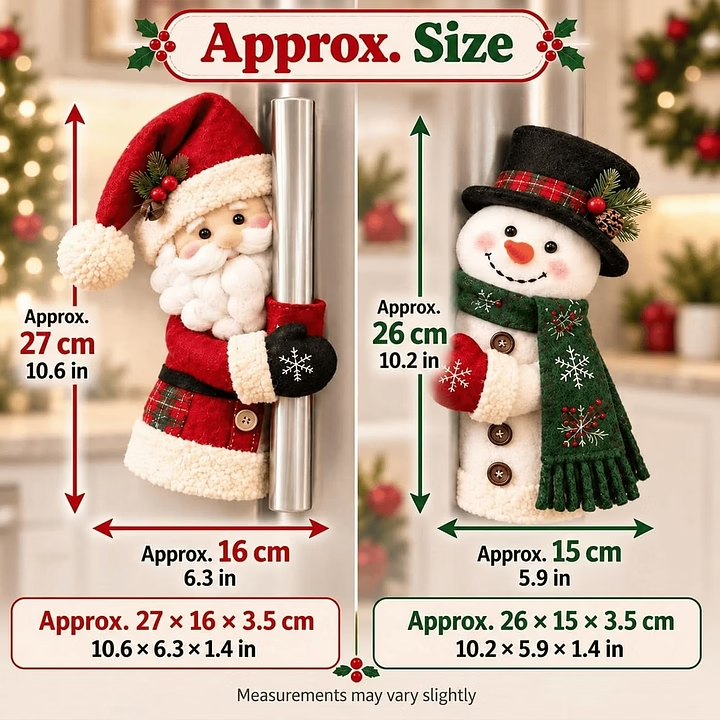 🎅Christmas Handle Covers Set, Plush Santa &Snowman Handle Huggers