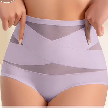 🔥Plus-Size High-Waist Cross Tummy Control Panties