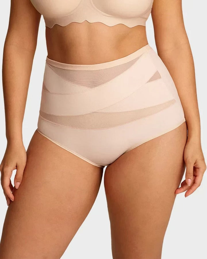 🔥Plus-Size High-Waist Cross Tummy Control Panties